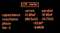 GP102 LCR meter display